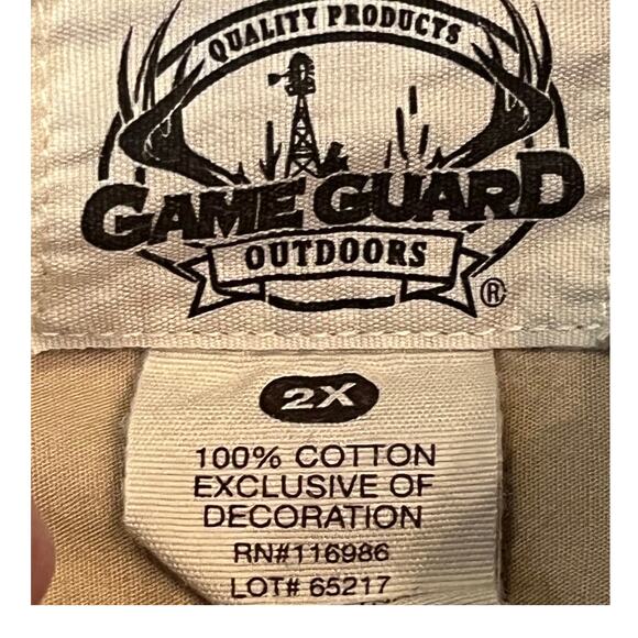 Game Guard Outdoors Men’s 2X Brown Tan Short Sleeve Button Front Hunting Shirt - Picture 3 of 6